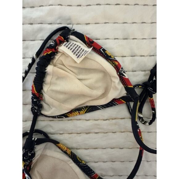 Vintage Budweiser Triangle String Bikini Top Only King Of Beer Bud Navy Swim - Picture 11 of 13